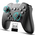 UNIHOW Bluetooth Game Controller for PC, Mac, Nintendo Switch, iOS, Android - Dual Motor, 6-Axis Gyroscope, Backlit, Ergonomic Design