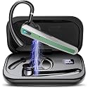 Bluetooth Headset V5.3, Wireless Earpiece with Dual ENC Noise Canceling Mic, 120H Hand-Free Talk Single-Ear Bluetooth Earpiece with LED Display, IP7 Waterproof Headphones for Trucker/Business, Green