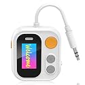 Bluetooth Transmitter Receiver, 2-in-1 Wireless Audio Adapter, Bluetooth 5.4 Chip, Colorful Display, Dual Pairing, 3.5mm Aux Port for Airplane TV Home Stereo Theater Headphones Speakers, White