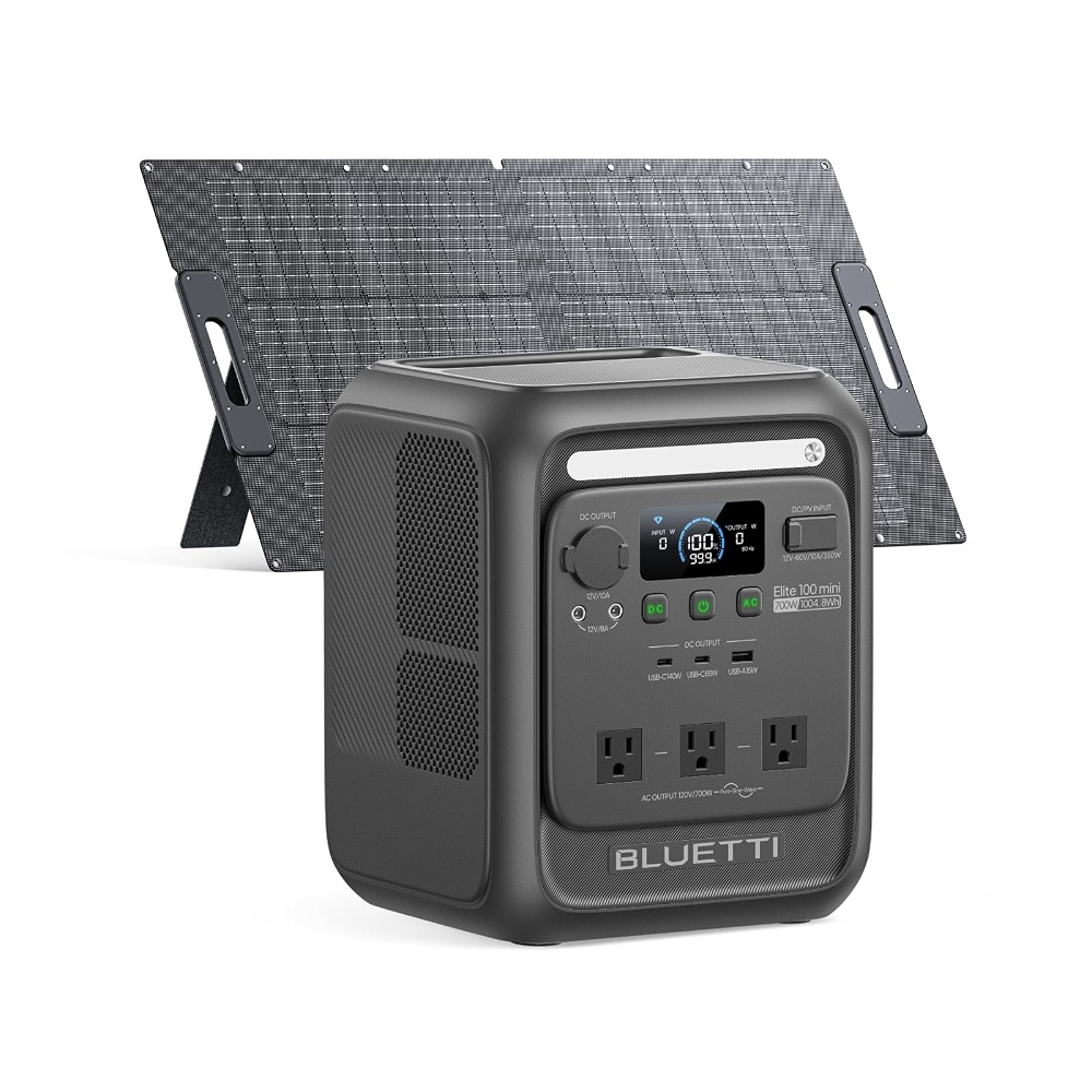 BLUETTI Solar Generator Elite 100 mini & 100W Solar Panel Included 1004 ...