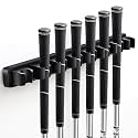 Blueweenly 1 Pack Wooden Golf Club Holder Wall Mount, Black, 8 Clips