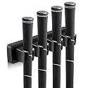 Blueweenly 1 Pack Wooden Golf Club Holder Wall Mount, Black, 4 Clips