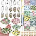 Blueweenly 12 Set Summer Oyster Shells Decoupage Kit with Tropical Napkins