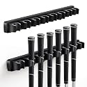Blueweenly 2 Pack Wooden Golf Club Holder Wall Mount, Black, 8 Clips
