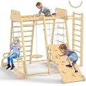 BlueWood Upgraded Indoor Jungle Gym 9-in-1 Playground Kids Climbing Toys