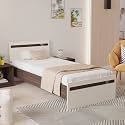 BLUEWUD Pollo Engineered Wood Single/Diwan Bed Without Storage Box for Bedroom Home Furniture (Wenge &amp; White / 78 x 36 Cm Mattress Size) (Assembly - Free Installation)