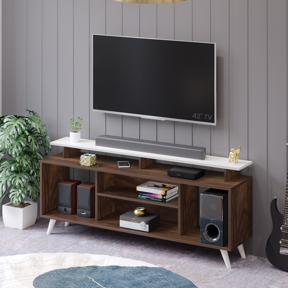 Less Depth Tv Unit Storage BLUEWUD Skiddo Lite TV Unit with Storage Shelves for Books & Decor Upto ...