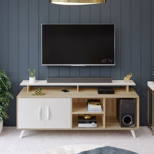 bluewud skiddo tv cabinet with shelves for set top box stand  dcor display engineered wood tv entertainment unit