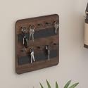 BLUEWUD Stuart Engineered Wood Wall Mounted Decor Key Holder Hanger with 12 Knobs for Bedroom Study Living Room Home Furniture (Brown Maple)