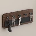 BLUEWUD Stuart Engineered Wood Wall Mounted Decor Key Holder Hanger with 6 Knobs for Bedroom Study Living Room Home Furniture (Brown Maple)