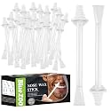 BlueZOO Nose Wax Sticks 100Pcs Applicator with Disposable Spatulas, 2-IN-1