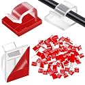 Blulu 100 Pcs Christmas Light Clips, Self Adhesive, Medium, Clear