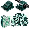Blulu 100 Pcs Christmas Light Clips, Self Adhesive, Small, Dark Green