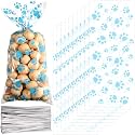 Blulu 100 Pcs Dog Treat Bags Puppy Party Favor, Blue