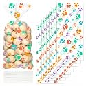Blulu 100 Pcs Dog Treat Bags Puppy Party Favor, Spring Colors