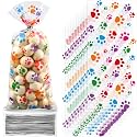 Blulu 100 Pcs Dog Treat Bags Puppy Party Favor, Colorful