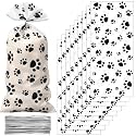 Blulu 100 Pcs Dog Treat Bags Puppy Party Favor, Black and White