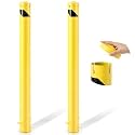 Blulu 2 Pack 55 Inch Steel Safety Bollard Post, Heavy Duty