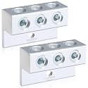 Blulu 2 Pieces Dual Aluminum Ground Lug Dual Rated Double Wire Barrel Aluminum Mechanical Lug (350 Mcm-6awg)