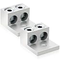 Blulu 2 Pieces Dual Aluminum Ground Lug Dual Rated Double Wire Splice Aluminum Mechanical Lug (2/0)
