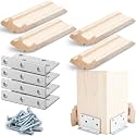 Blulu 2 Set 3-1/2" Newel Post Mounting Kit, Heavy Duty Angle Brackets
