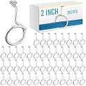 Blulu 200 Pcs Bridle Rings for Low Voltage Wire and Cable 2 Inch Screw Mount Bridle Rings for Mount Cat 6 or Cat 7 Cable on Wood Concrete and Brick Surface