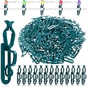 Blulu 200 Pcs Christmas Light Clips Hooks Outdoor Gutters, Green