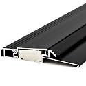 Blulu 36" Aluminum Exterior Door Threshold 5 5/8" Outdoor Swing Threshold Heavy Duty Adjustable Aluminum Door Sill Pan for Weatherproof &amp; Easy Install for Residential/Commercial Use, Black (1 Pcs)
