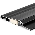 Blulu 36" Aluminum Exterior Door Threshold 6 9/16" Outdoor Swing Threshold Heavy Duty Adjustable Aluminum Door Sill Pan for Weatherproof &amp; Easy Install for Residential/Commercial Use, Black (1 Pcs)
