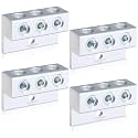 Blulu 4 Pieces Dual Aluminum Ground Lug Dual Rated Double Wire Splice Aluminum Mechanical Lug (350 Mcm-6awg)