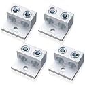 Blulu 4 Pieces Dual Aluminum Ground Lug Dual Rated Double Wire Splice Aluminum Mechanical Lug (250 Mcm-6sol)