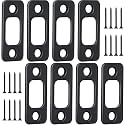 Blulu 8 Pcs 1" x 2-1/4" Door Deadbolt Strike Plate with Screws, Matte Black