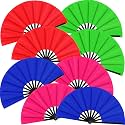 Blulu13 Inch Large Folding Fans for Line Dancing, Colorful, 8 Pcs