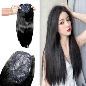 blushia 3 clip topper front and scalp cover up extensions black hair extension