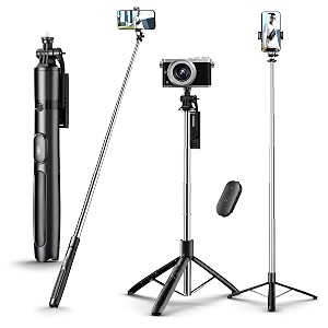 s15 selfie stick tripod 360 rotation extendable upto 62 inch tripod stand for phoneaction cameradslr camera photoshoot perfect for vlogging