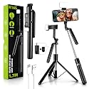 S64S Selfie Stick Tripod Stand with Light 67 inch/1.7 M, 360° Rotation Handle for Anti Shake Shooting Tripod, Bluetooth Tripod for Phone Vlogging, Live Stream & Travel