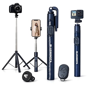 upgraded 2026 67inch 170cm long selfie stick tripod with wireless remote long tripod stand compatible with mobilegopro suitable for iphone and all smartphone