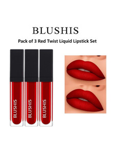 blushis hd beauty non transfer liquid waterproof matte lipstick pack of 3 shade