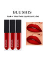 BLUSHIS HD Beauty Non Transfer Liquid Waterproof Matte Lipstick Pack of 3 Shade