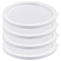 Blushtier 4 Pack Round Lid for 12/18/22 Qt Round Storage Containers with Stackable Design, Translucent Plastic Commercial Food Storage Lids for Restaurant Cafeteria Pantry