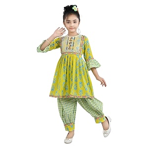blushup by arshia fashions girl39s rayon kids kurti and dhoti set  girls ethnic wear salwar suit