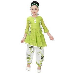 Blushup Girls Floral Printed Rayon Ethnic Wear