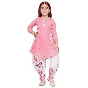 Blushup Girls Floral Printed Rayon Ethnic Wear