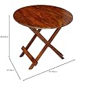 BM WOOD FURNITURE Sheesham Wood Foldable Patio Tea/Coffee Table | for Balcony, Garden and Outdoor | Round Table | Natural Finish