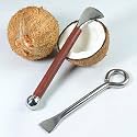 Bmado Pure Premium Stainless Steel Coconut Breaker & Slicer Combo | Heavy-Duty Coconut Cracker Stick for Easy Splitting & Cutting | Durable, Rust-Resistant Kitchen Tool