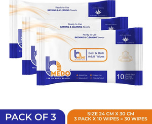 bmedo body cleansing wet bed bath wipes for adults10x330 wipes