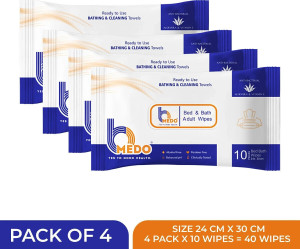 bmedo body cleansing wet bed bath wipes for adults10x440 wipes