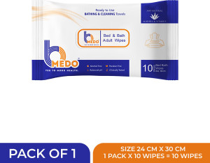 bmedo body cleansing wet bed bath wipes for adultspack of 1