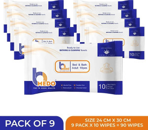 bmedo body cleansing wet bed bath wipes for adults9x10 90 wipes