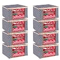 BMG Import Export Wardrobe Organizer for Clothes Cloth Storage Bag with Zipper Clothes Organizer with Transparent Window Non Wowen Material Cloth Cover for Saree Lehengha Shuit Dress Grey (Pack of 1)